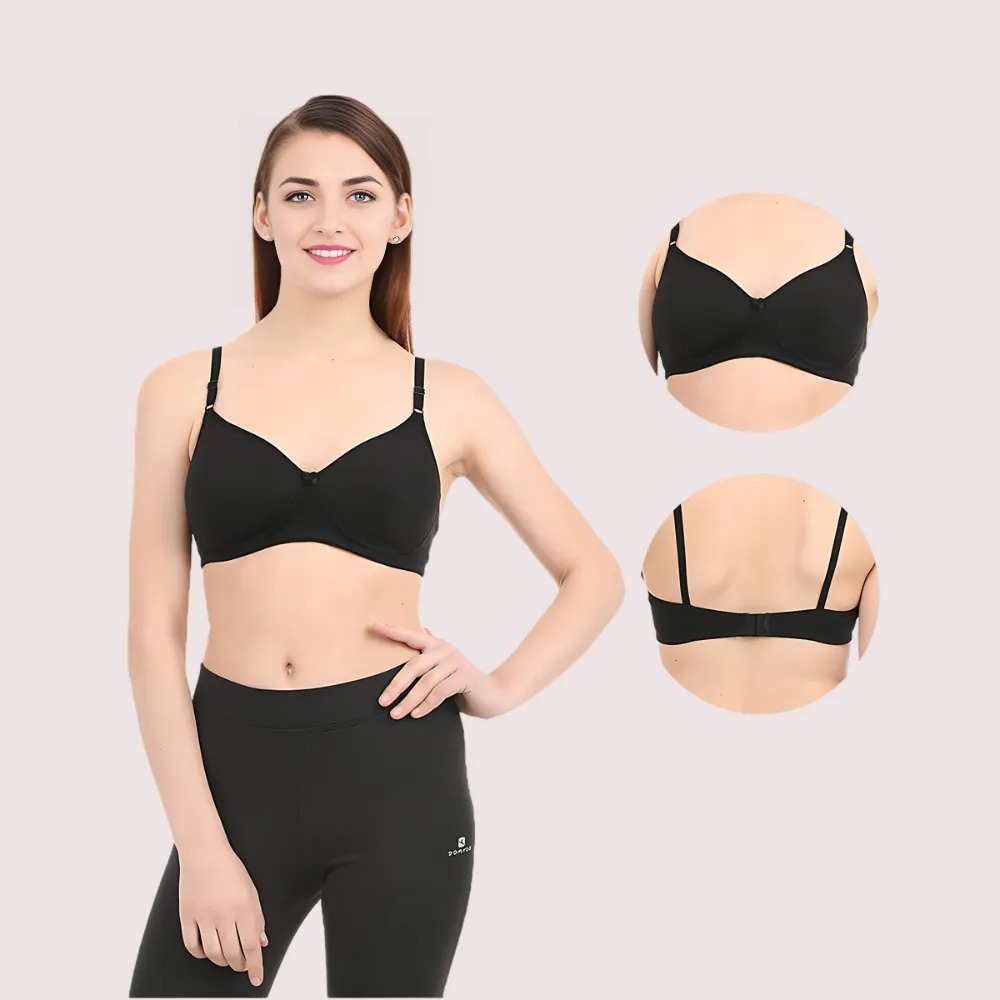 Black Non Wired Padded Bra - Image 2