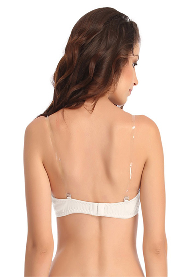 Classic White Transparent Strap Bra - Image 3