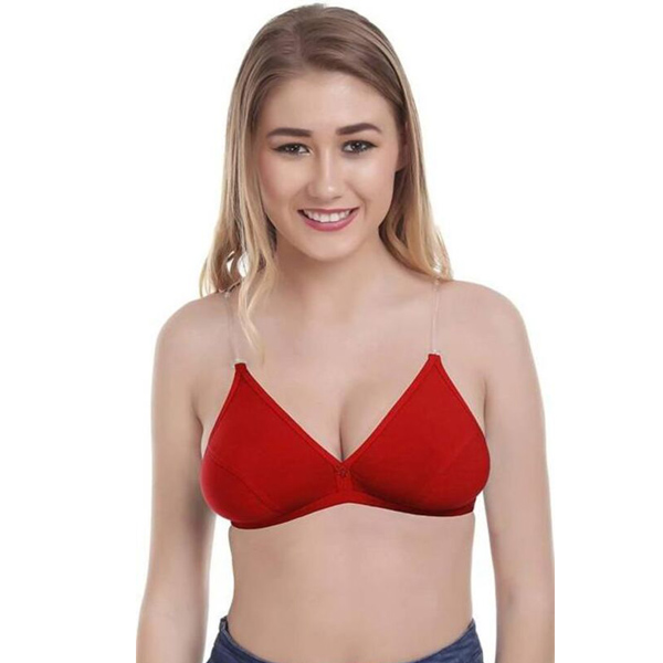 "2 Pack" Clear Straps red hosiery bras - Image 3