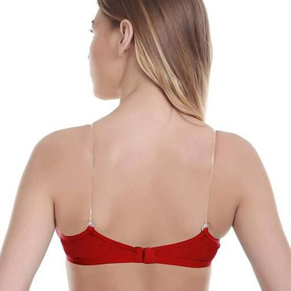 "2 Pack" Clear Straps red hosiery bras - Image 4