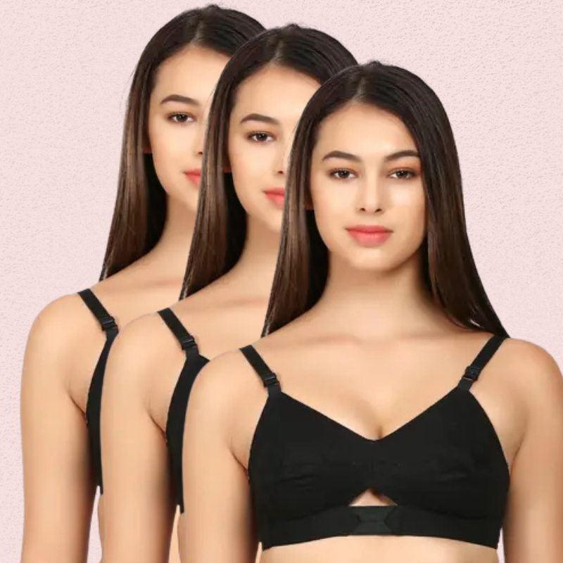 Soft Cotton Daily Wear Bra for Women – Pack of 3 - Image 3