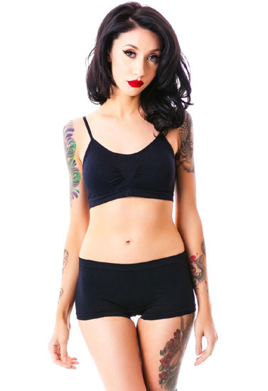 Sporty Spaghetti Strap Sports Bra Matching Boyshort - Image 2