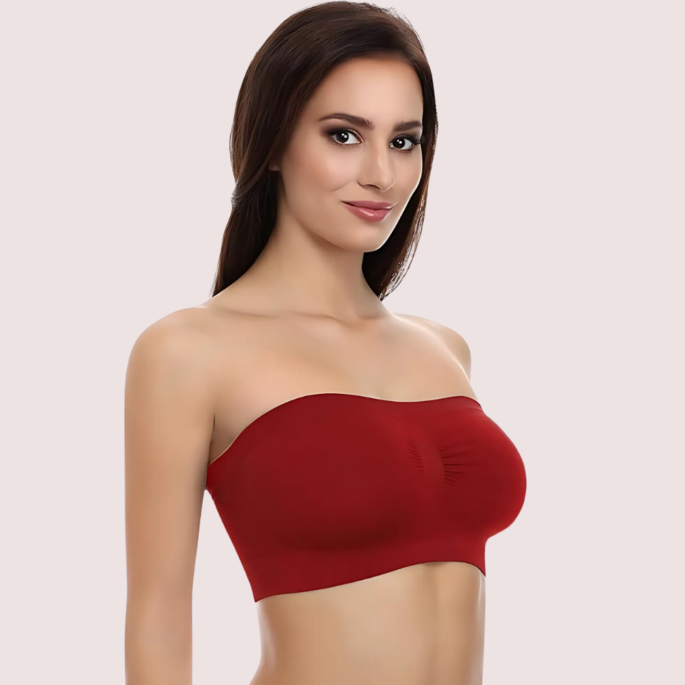 Maroon Magic Tube Bandeau Bra for Women - Image 2