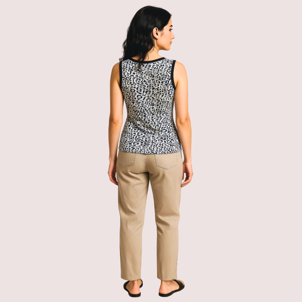 Monochrome Leopard Print Tank Top - Image 2